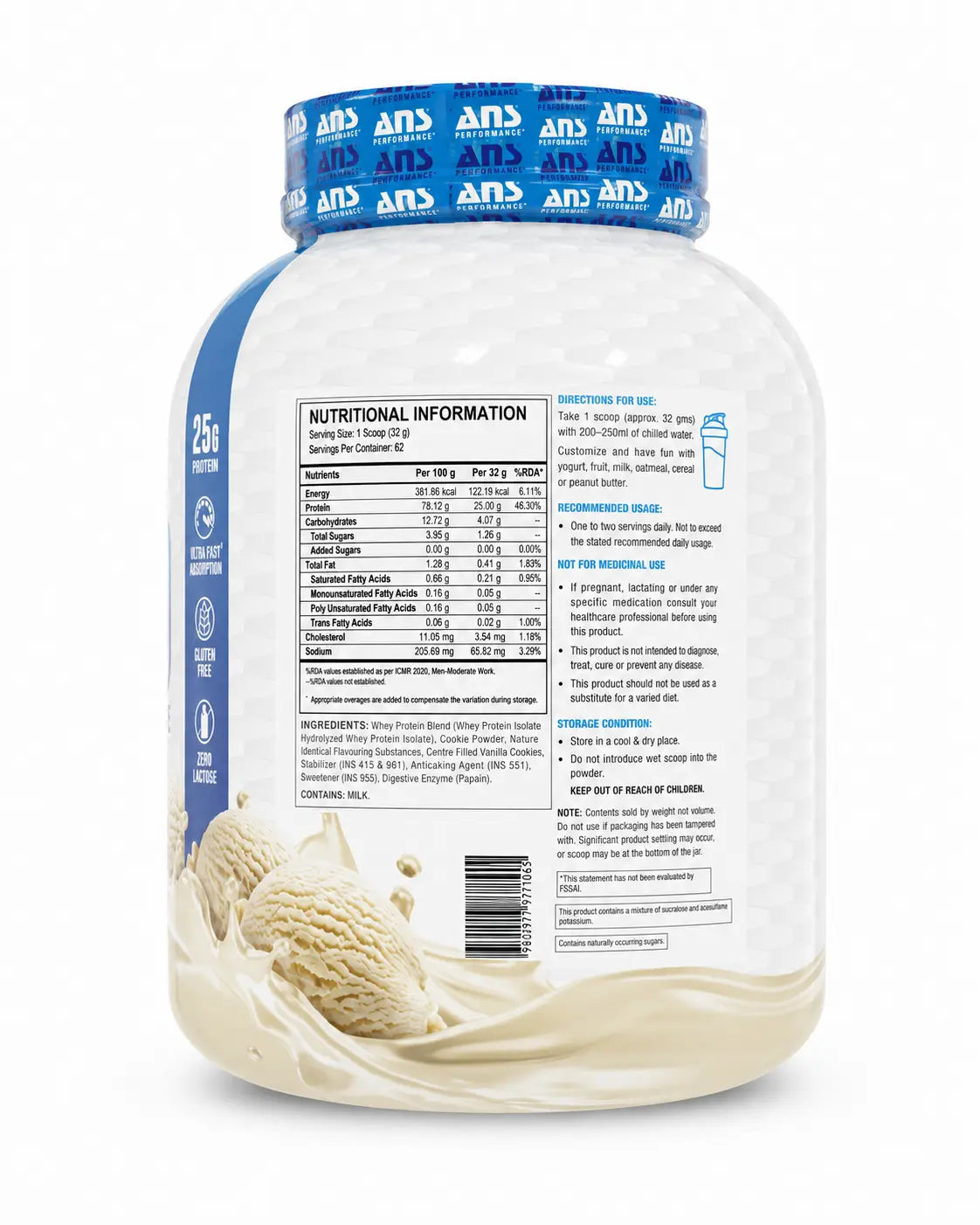ANS N-ISO Premium Hydrolyzed Whey Protein Isolate Product vendor