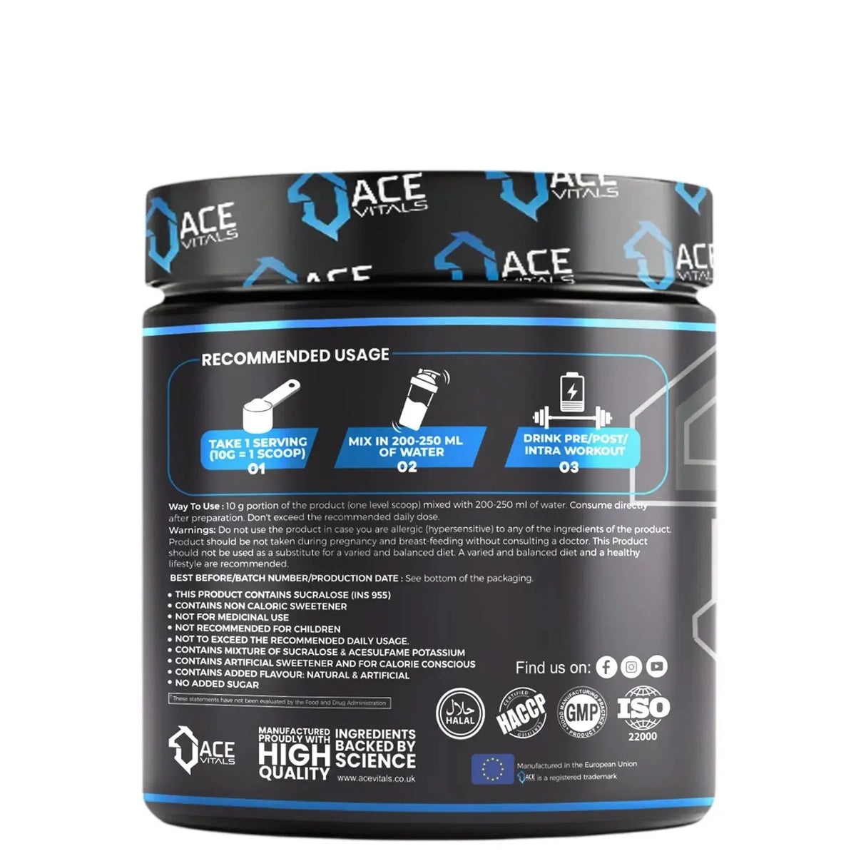 Ace Vitals AceFuel BCAA+Glutamine | Mfg: European Union Product vendor