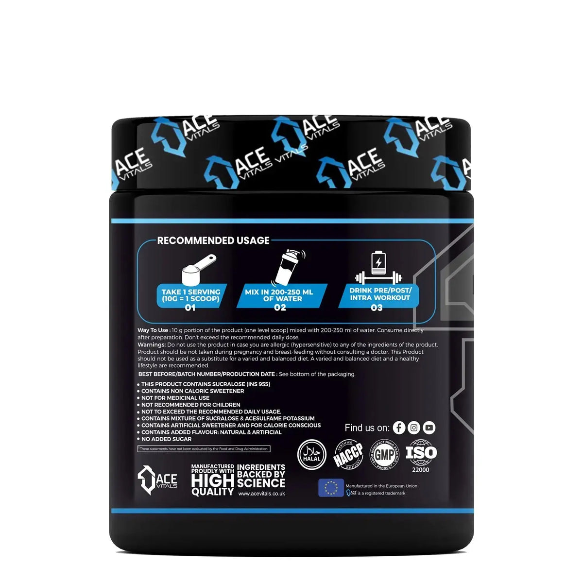 Ace Vitals AceFuel BCAA+Glutamine | Mfg: European Union Product vendor