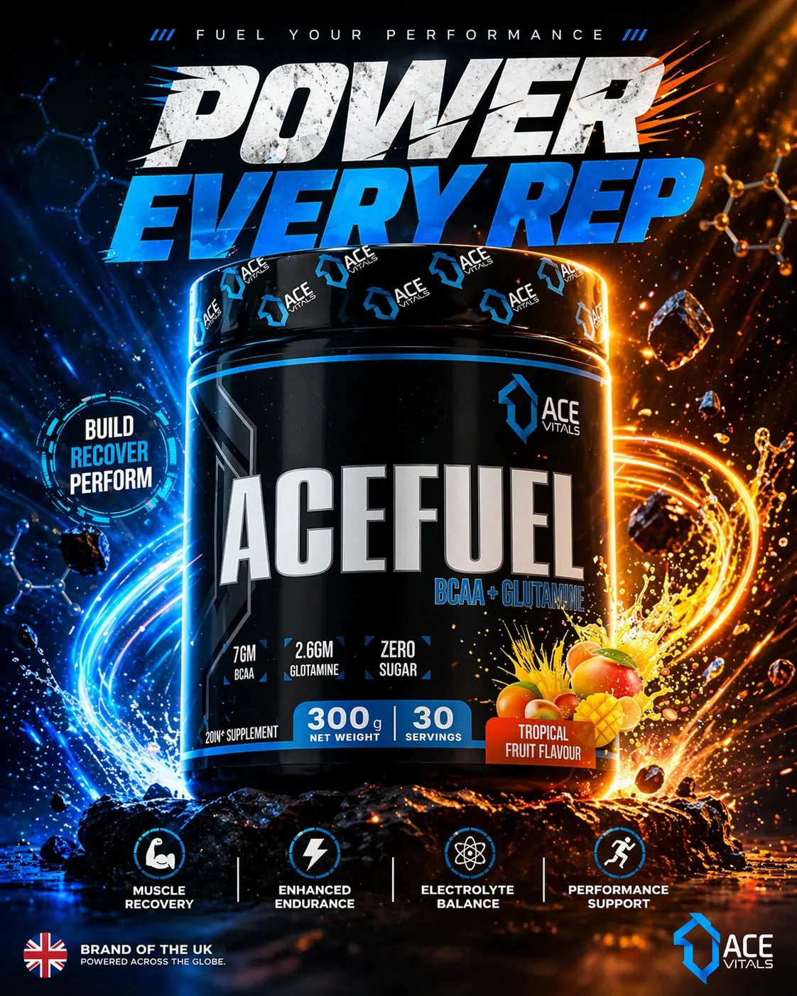 Ace Vitals AceFuel BCAA+Glutamine | Mfg: European Union Product vendor