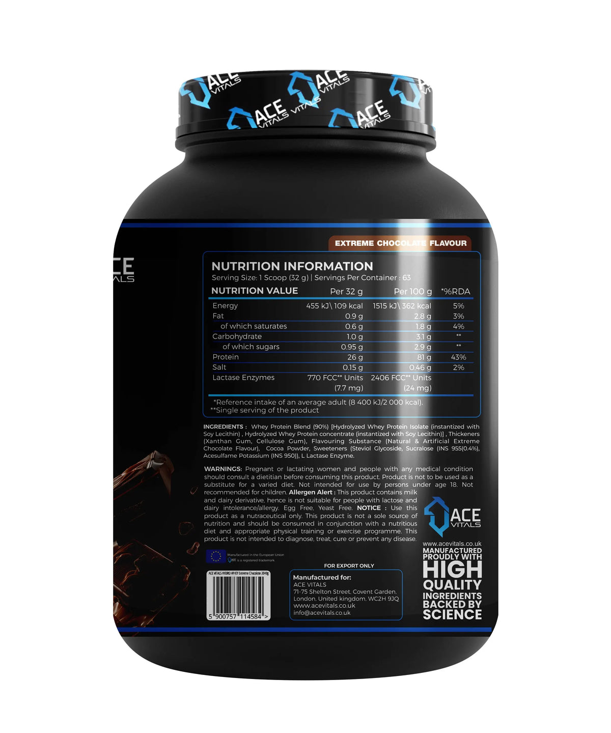 Ace Vitals Hydro Whey Protein – 26g European Hydrolyzed Protein, Ultra-Fast Absorption Product vendor