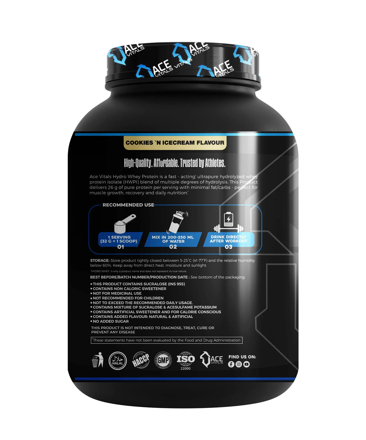 Ace Vitals Hydro Whey Protein – 26g European Hydrolyzed Protein, Ultra-Fast Absorption Product vendor