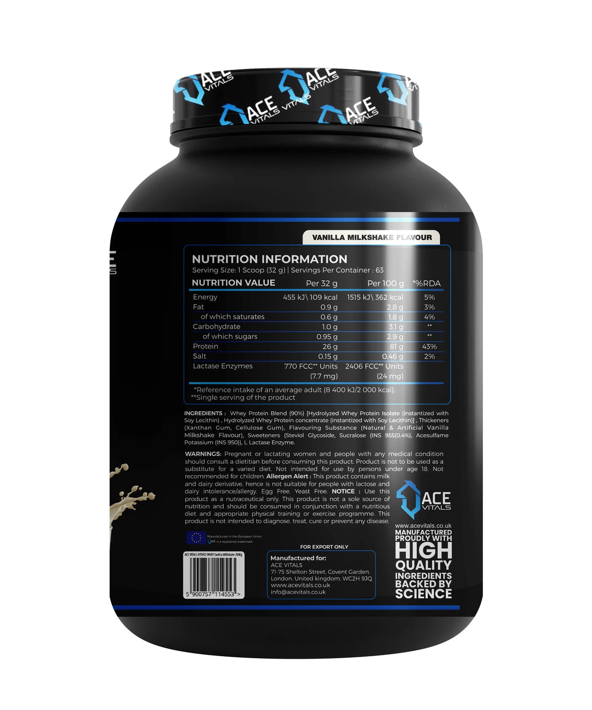 Ace Vitals Hydro Whey Protein – 26g European Hydrolyzed Protein, Ultra-Fast Absorption Product vendor
