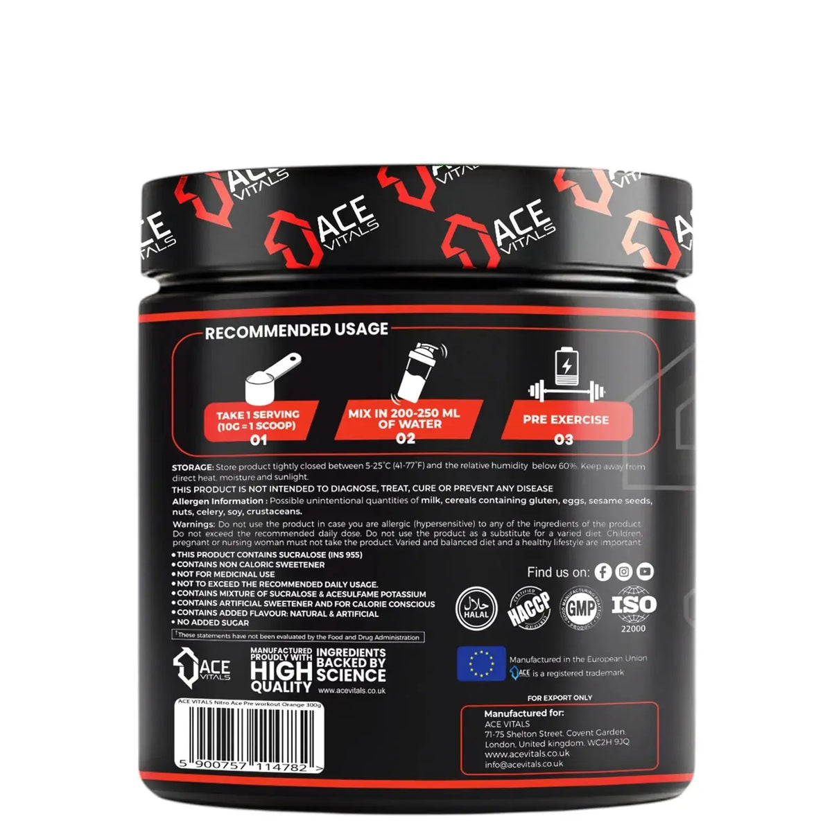 Ace Vitals NitroAce Pre-Workout | Mfg: European Union Product vendor