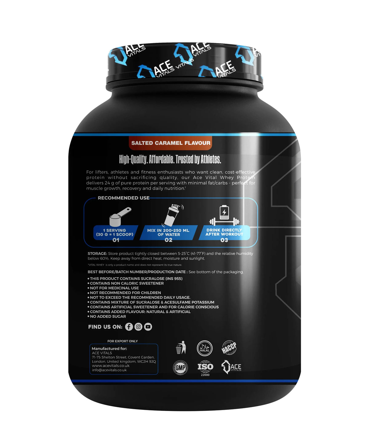 Ace Vitals Vital Whey – Premium European Whey Protein, 24g Protein, No Added Sugar Product vendor
