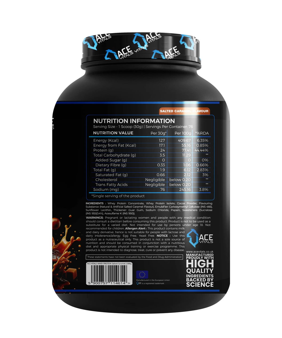 Ace Vitals Vital Whey – Premium European Whey Protein, 24g Protein, No Added Sugar Product vendor