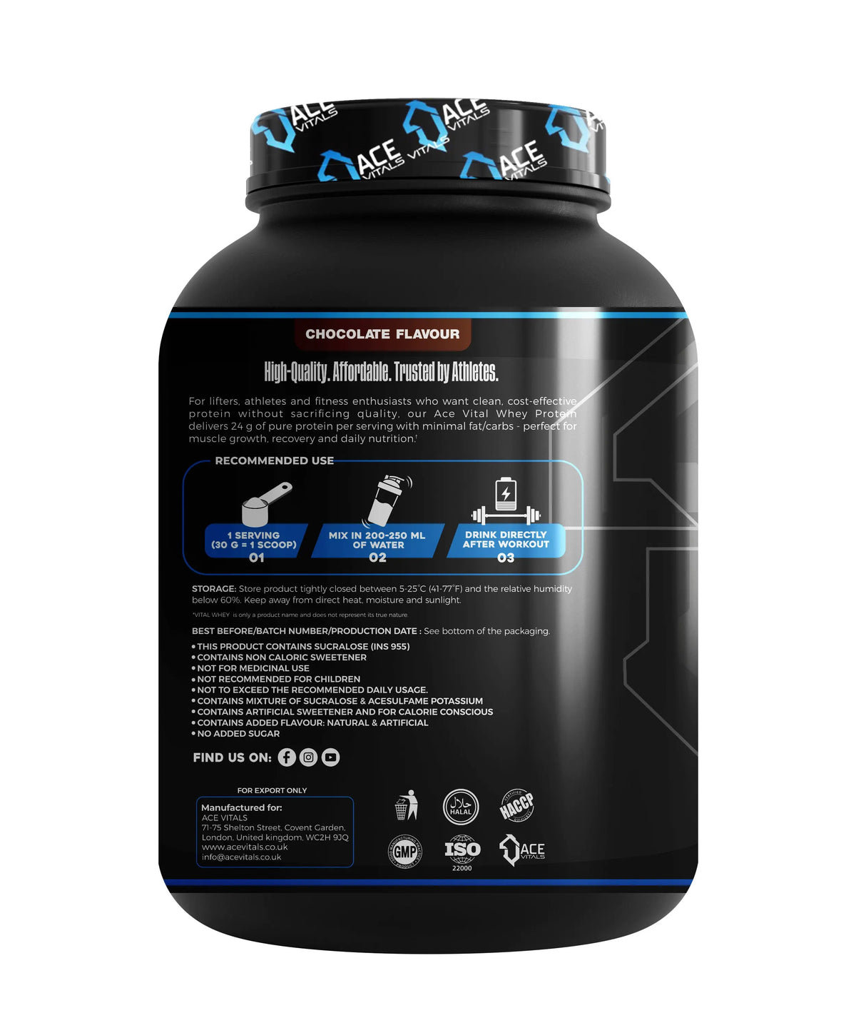 Ace Vitals Vital Whey – Premium European Whey Protein, 24g Protein, No Added Sugar Product vendor