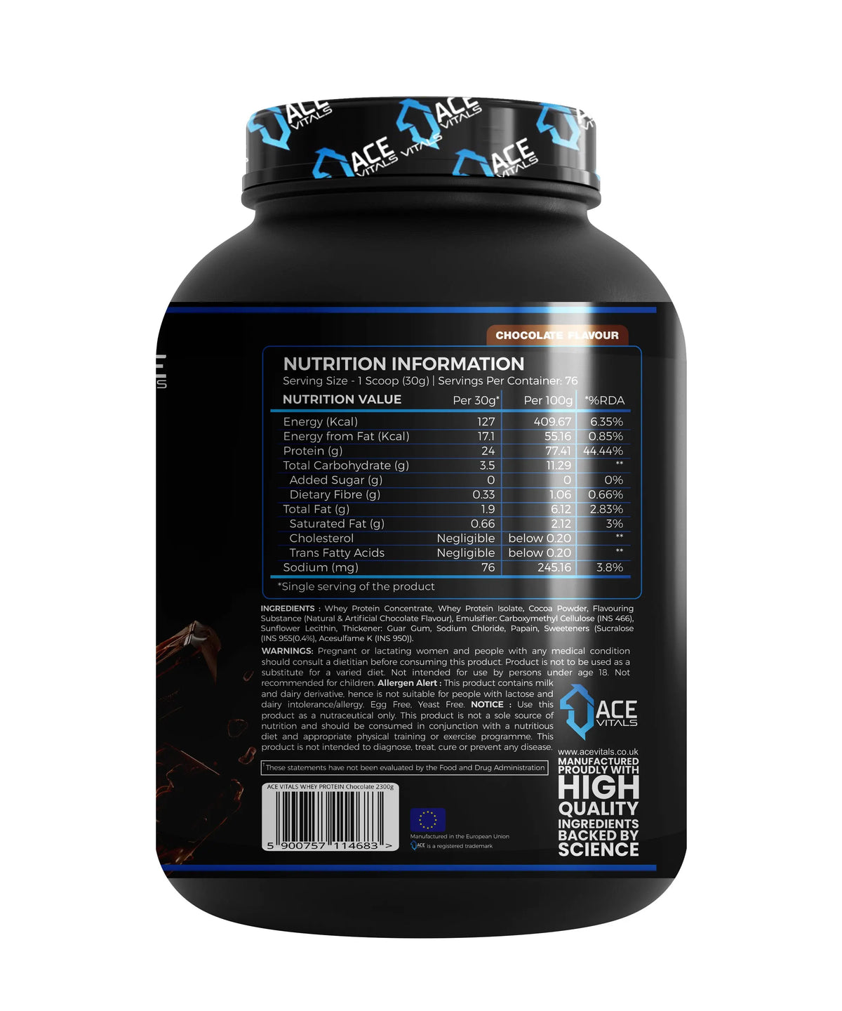 Ace Vitals Vital Whey – Premium European Whey Protein, 24g Protein, No Added Sugar Product vendor
