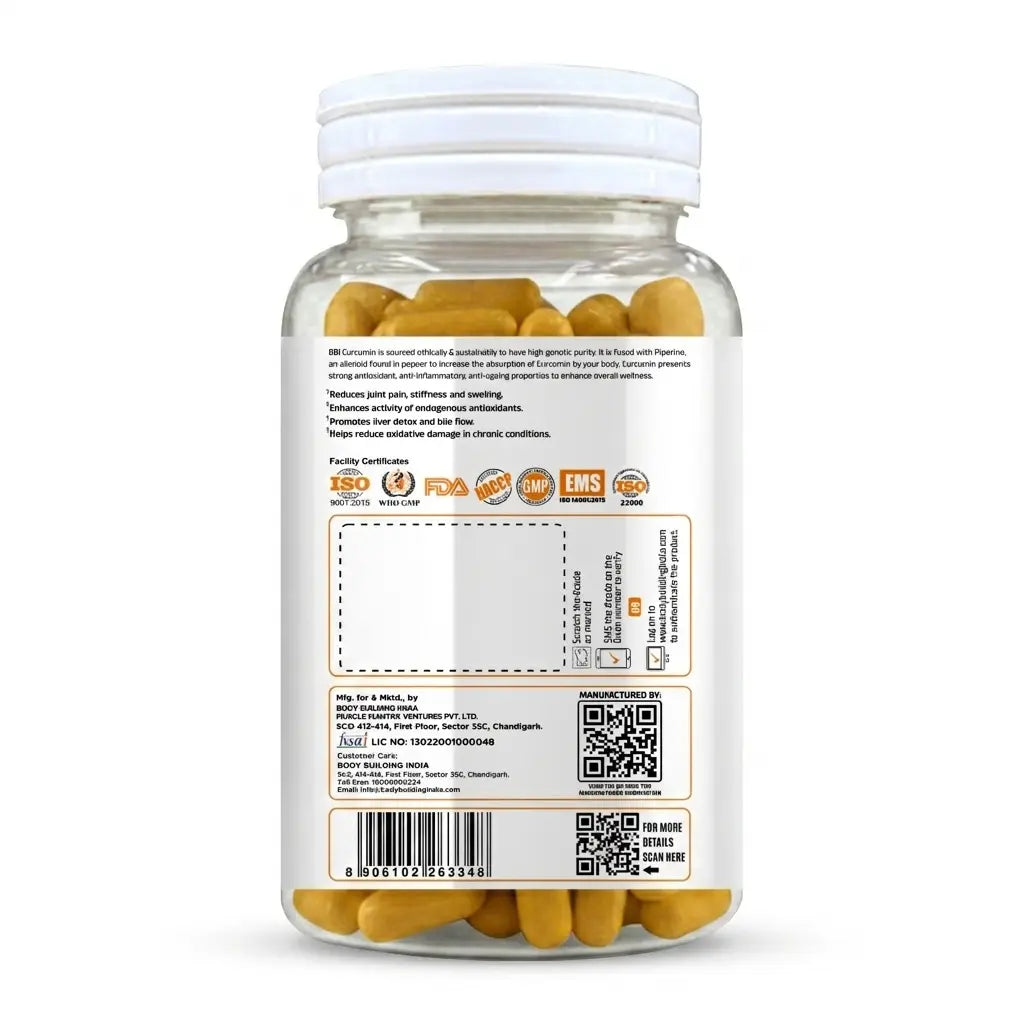 BBI Curcumin 95% Curcuma Longa with Ginger & Black Pepper Extract – Joint & Immunity Support | 60 Capsules Product vendor