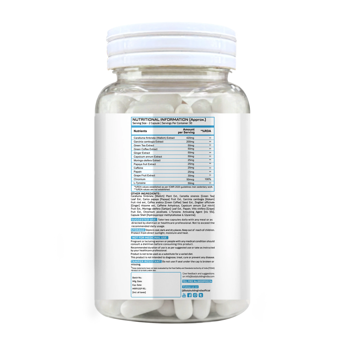 BBI Fat Burner Supplement – Thermogenic Support, Fat Metabolism & Energy | 60 Capsules Product vendor