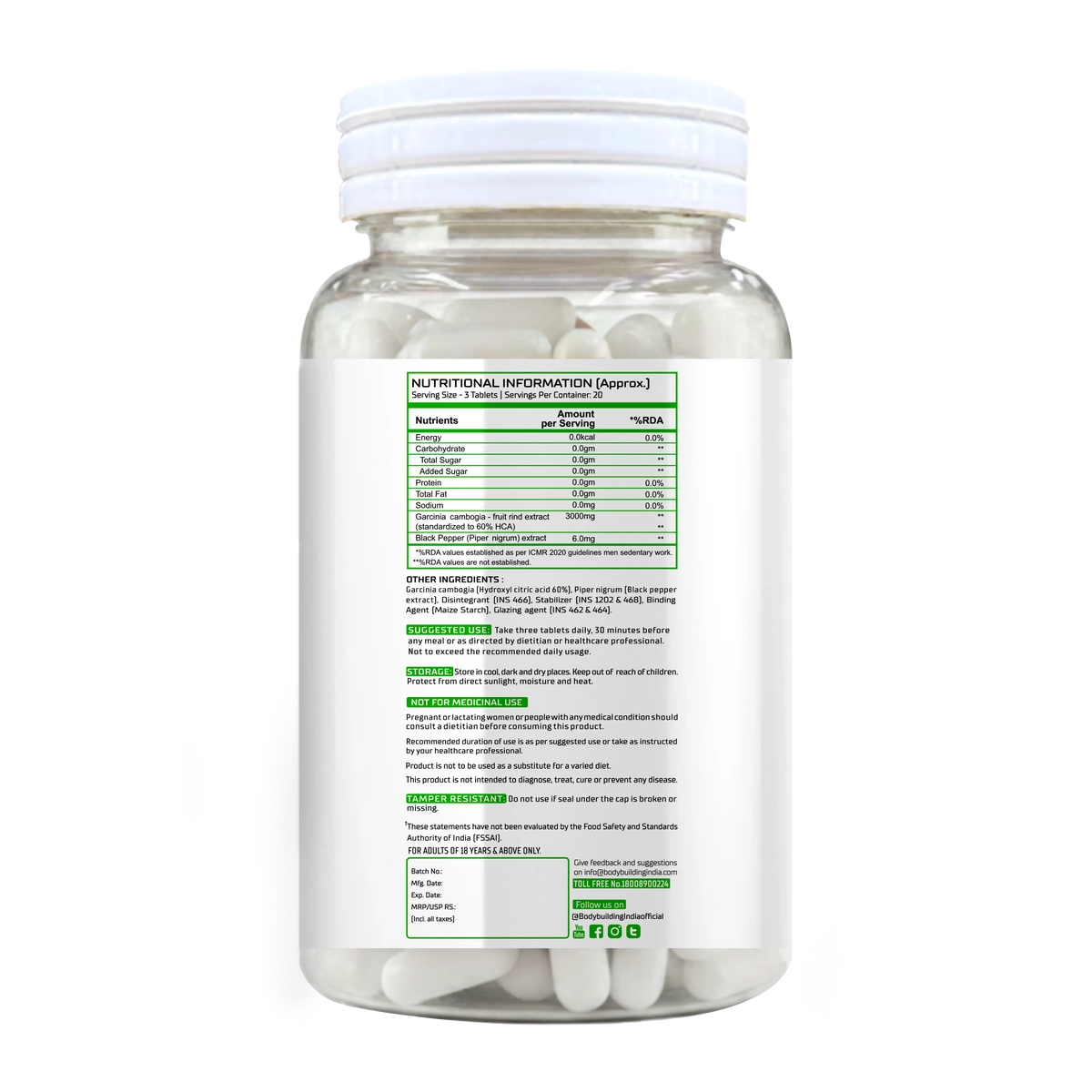 BBI Garcinia Cambogia 60 Tabs Product vendor