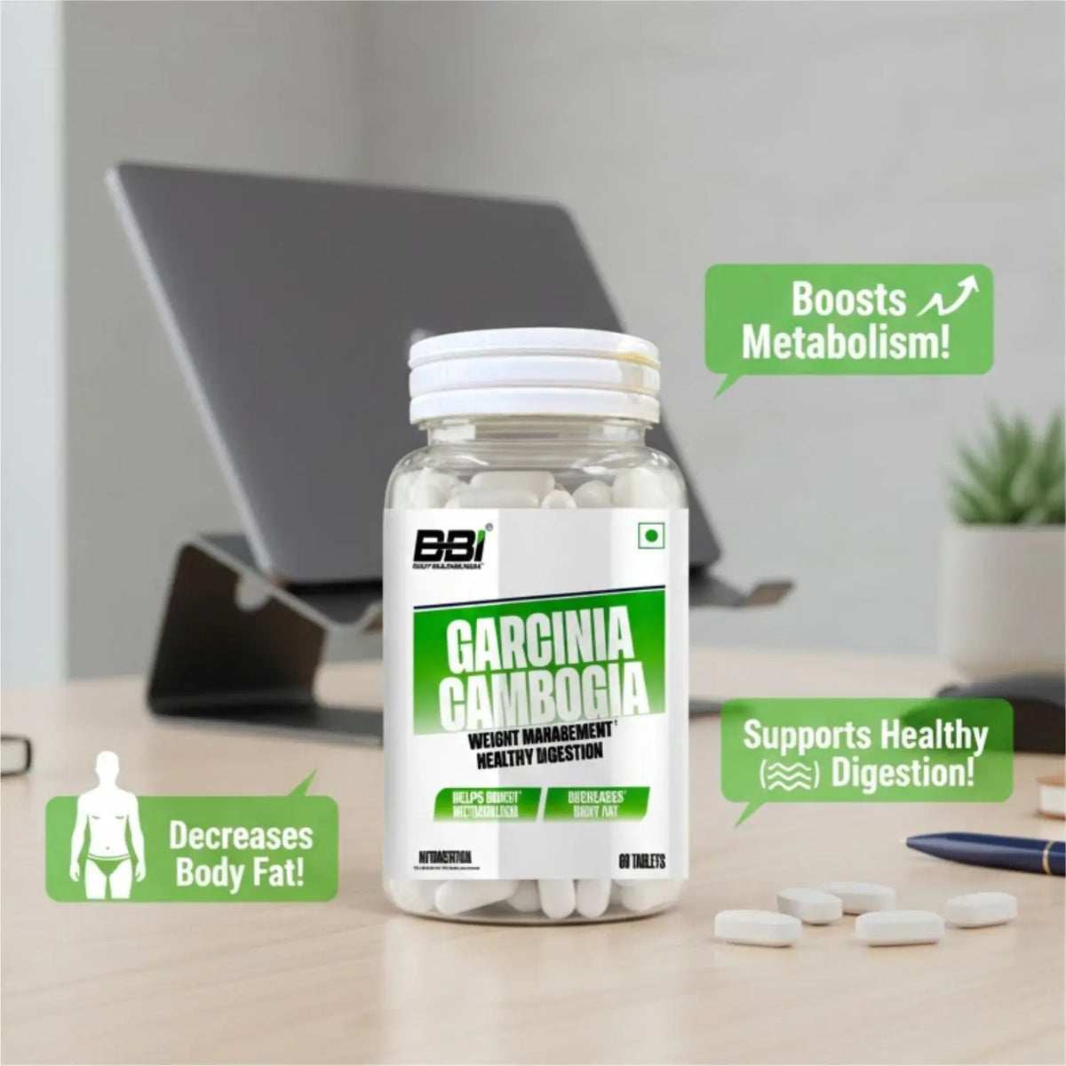 BBI Garcinia Cambogia Supplement – Natural Weight Management & Metabolism Support | 60 Tablets Product vendor