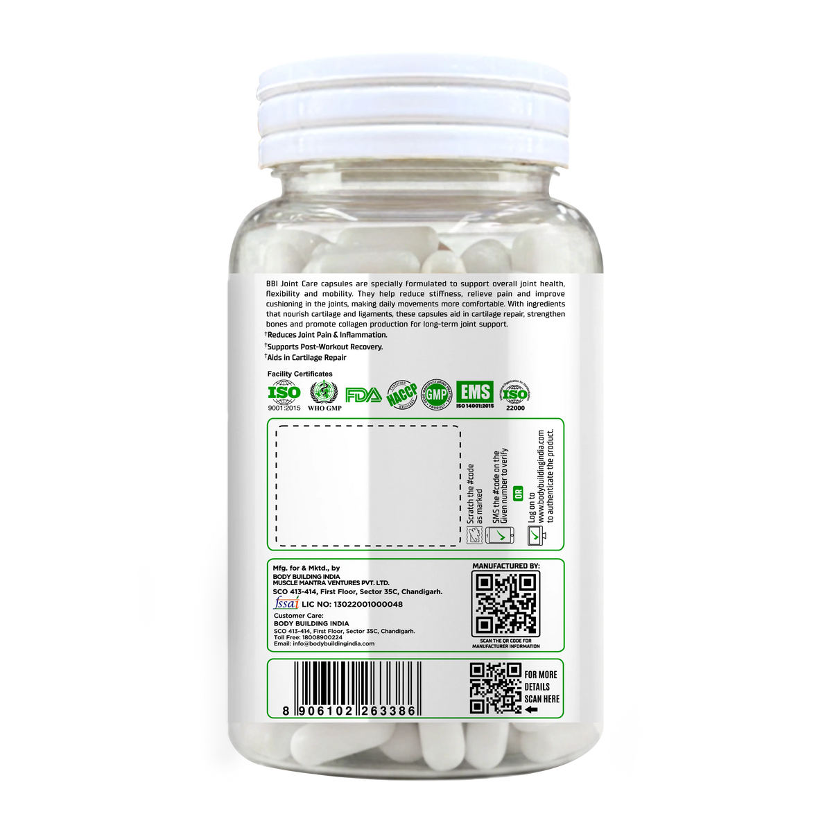 BBI Joint Care Supplement – Joint Pain Relief, Mobility & Bone Support with Vitamin C, D & Hyaluronic Acid | 60 Capsules Product vendor