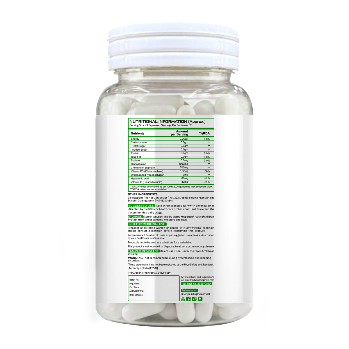 BBI Joint Care Supplement – Joint Pain Relief, Mobility & Bone Support with Vitamin C, D & Hyaluronic Acid | 60 Capsules Product vendor