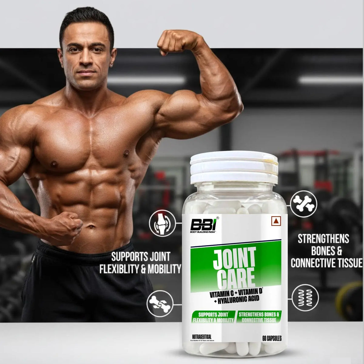 BBI Joint Care Supplement – Joint Pain Relief, Mobility & Bone Support with Vitamin C, D & Hyaluronic Acid | 60 Capsules Product vendor