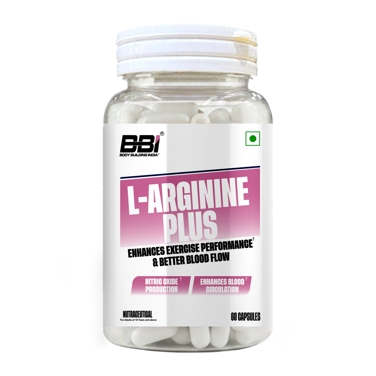 BBI L-Arginine Plus Capsules – Nitric Oxide Booster, Blood Flow & Workout Performance (60 Capsules) Product vendor