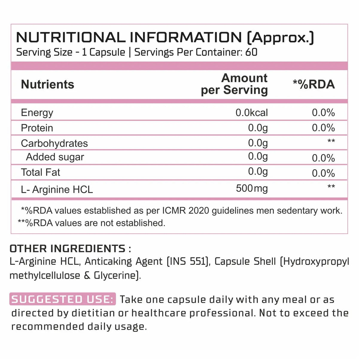 BBI L-Arginine Plus Capsules – Nitric Oxide Booster, Blood Flow & Workout Performance (60 Capsules) Product vendor