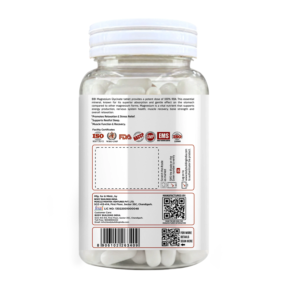 BBI Magnesium Glycinate 60 Tabs Product vendor