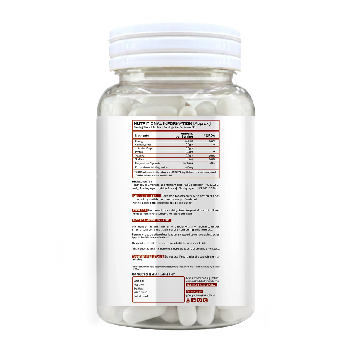 BBI Magnesium Glycinate 60 Tabs Product vendor