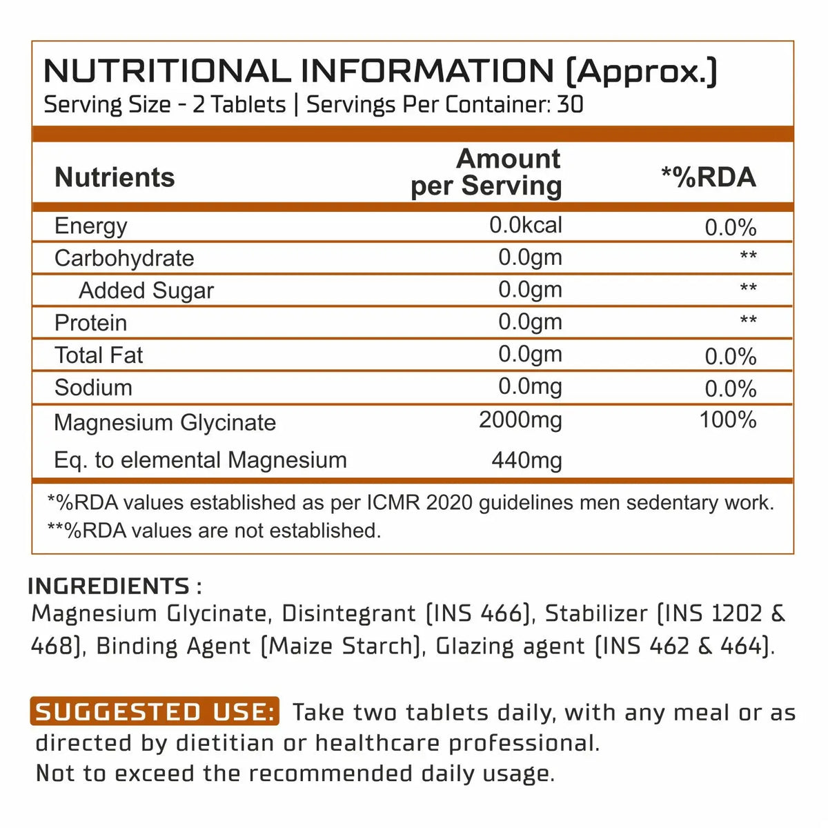 BBI Magnesium Glycinate Supplement – Highly Absorbable Magnesium for Sleep, Stress & Muscle Health | 60 Tablets Product vendor