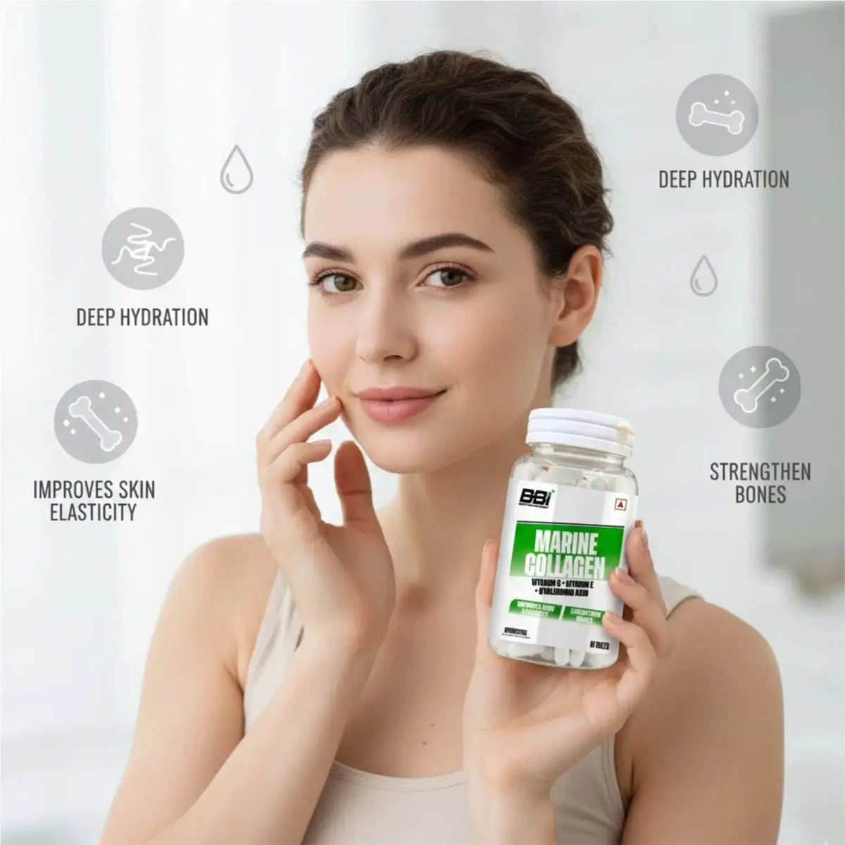 BBI Marine Collagen Supplement – Skin Elasticity, Hair Growth & Joint Health | 60 Tablets Product vendor
