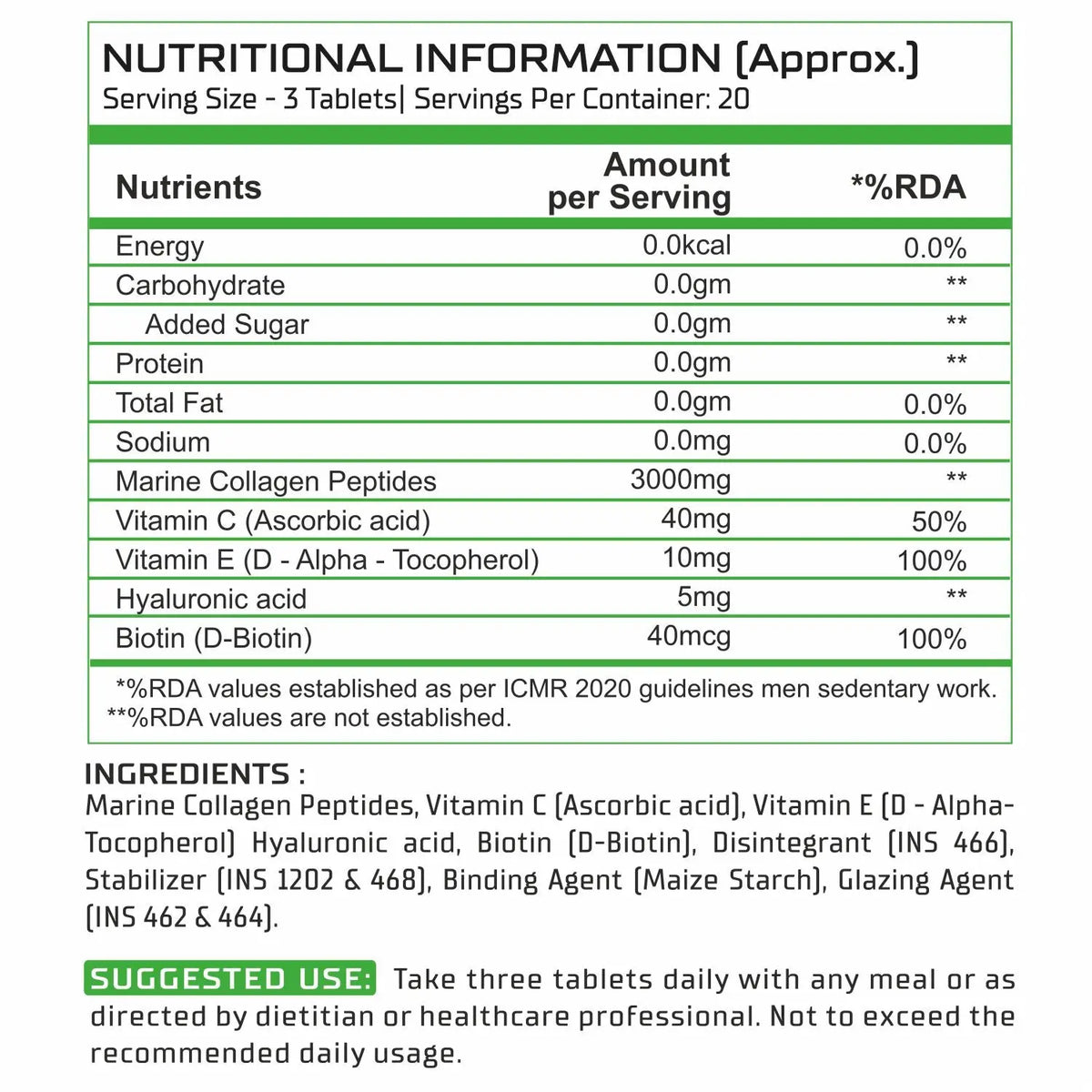 BBI Marine Collagen Supplement – Skin Elasticity, Hair Growth & Joint Health | 60 Tablets Product vendor