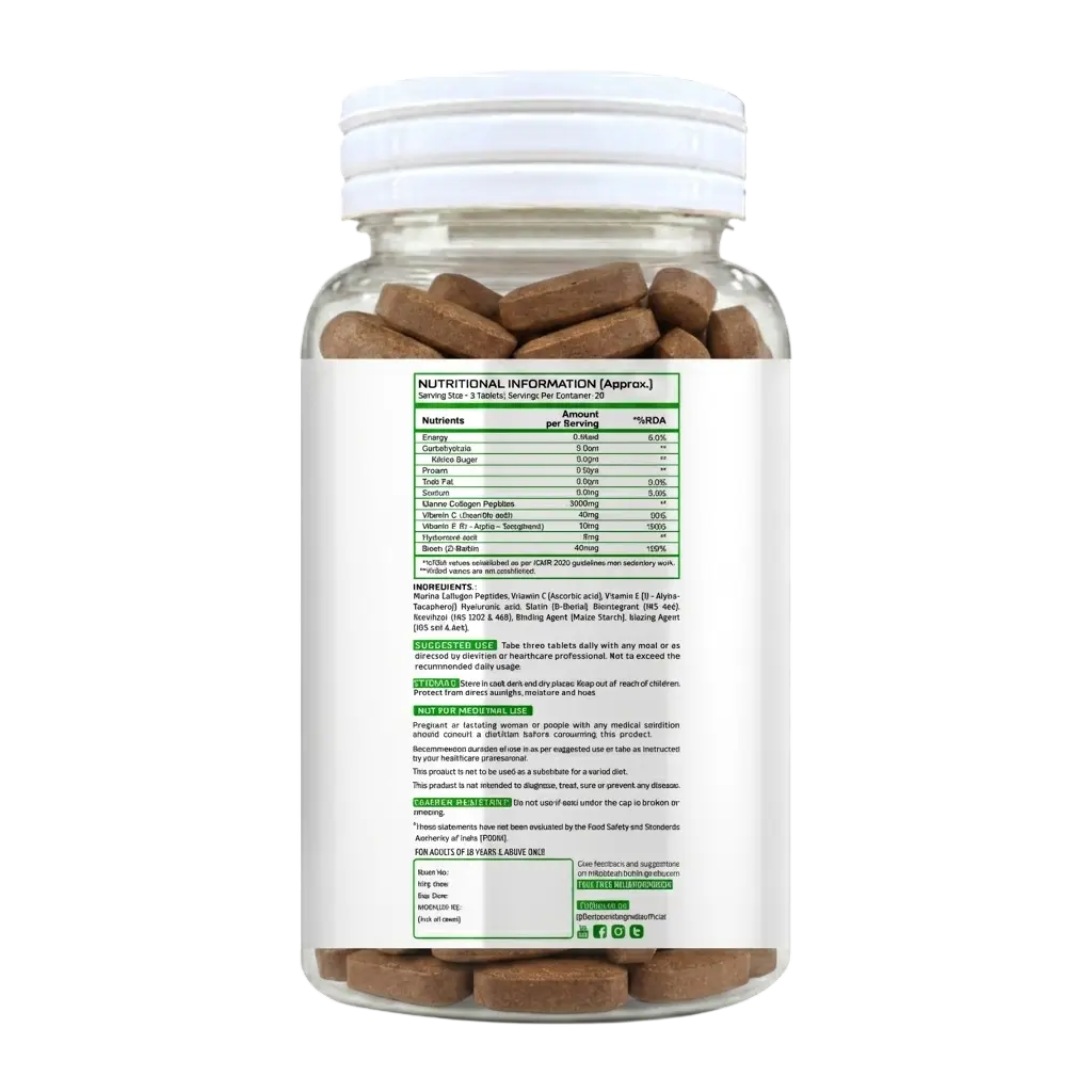 BBI Marine Collagen Supplement – Skin Elasticity, Hair Growth & Joint Health | 60 Tablets