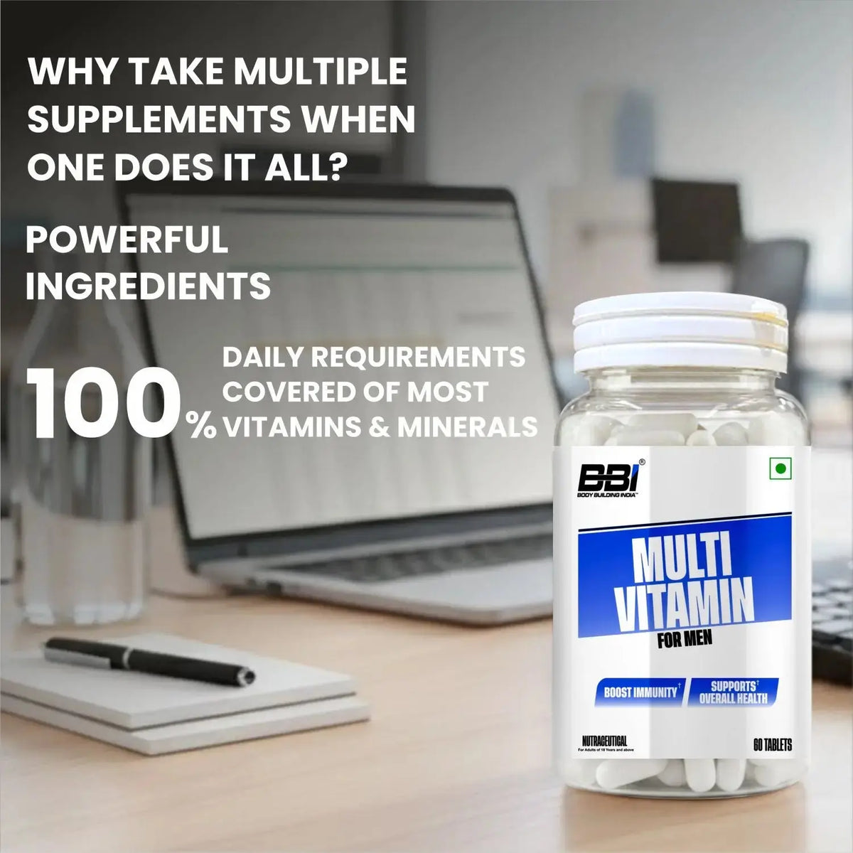 BBI Multivitamin for Men Supplement – Vitamins & Minerals for Energy, Immunity & Muscle Health | 60 Tablets Product vendor