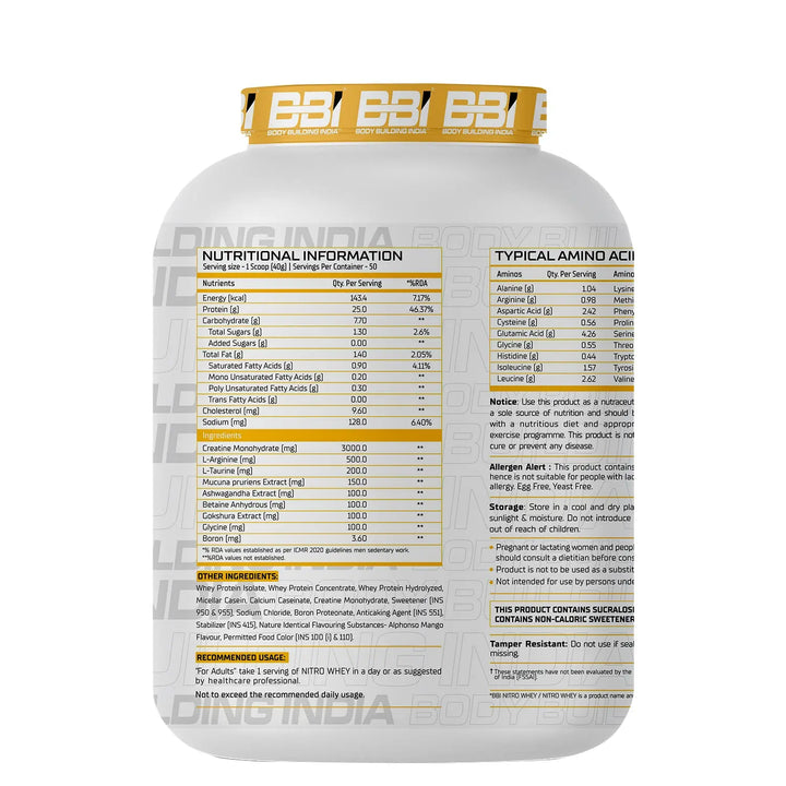 BBI Nitro Whey Protein Product vendor