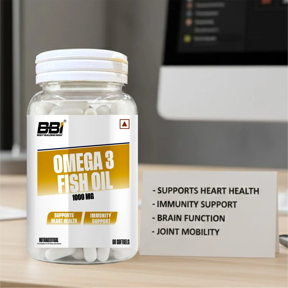 BBI Omega-3 Fish Oil Supplement – EPA & DHA for Heart, Brain & Joint Support | 60 Softgels Product vendor