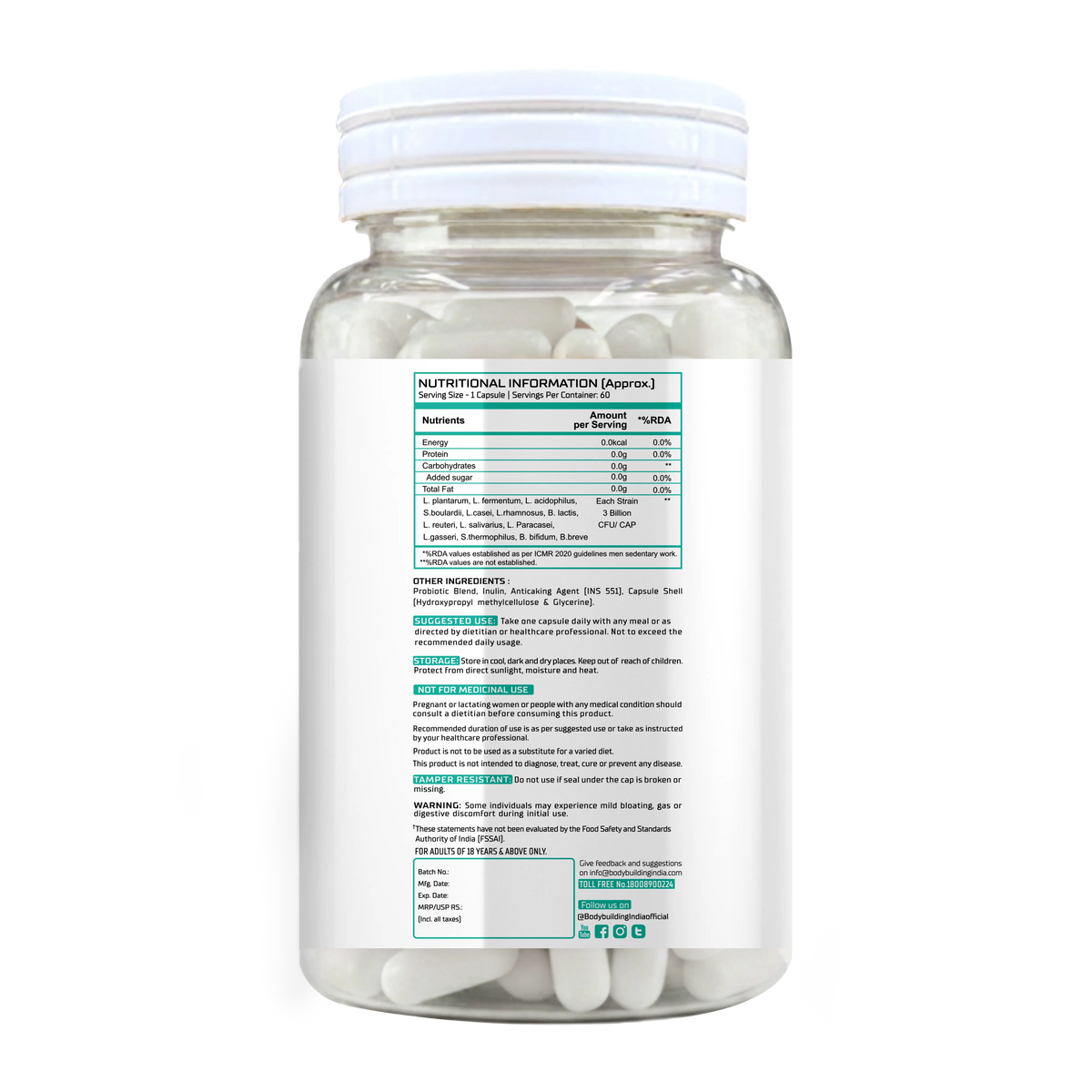 BBI Pre+Probiotic 3 Billion CFU - Supports Healthy Digestion, Weight & Metabolism Support | 60caps Product vendor
