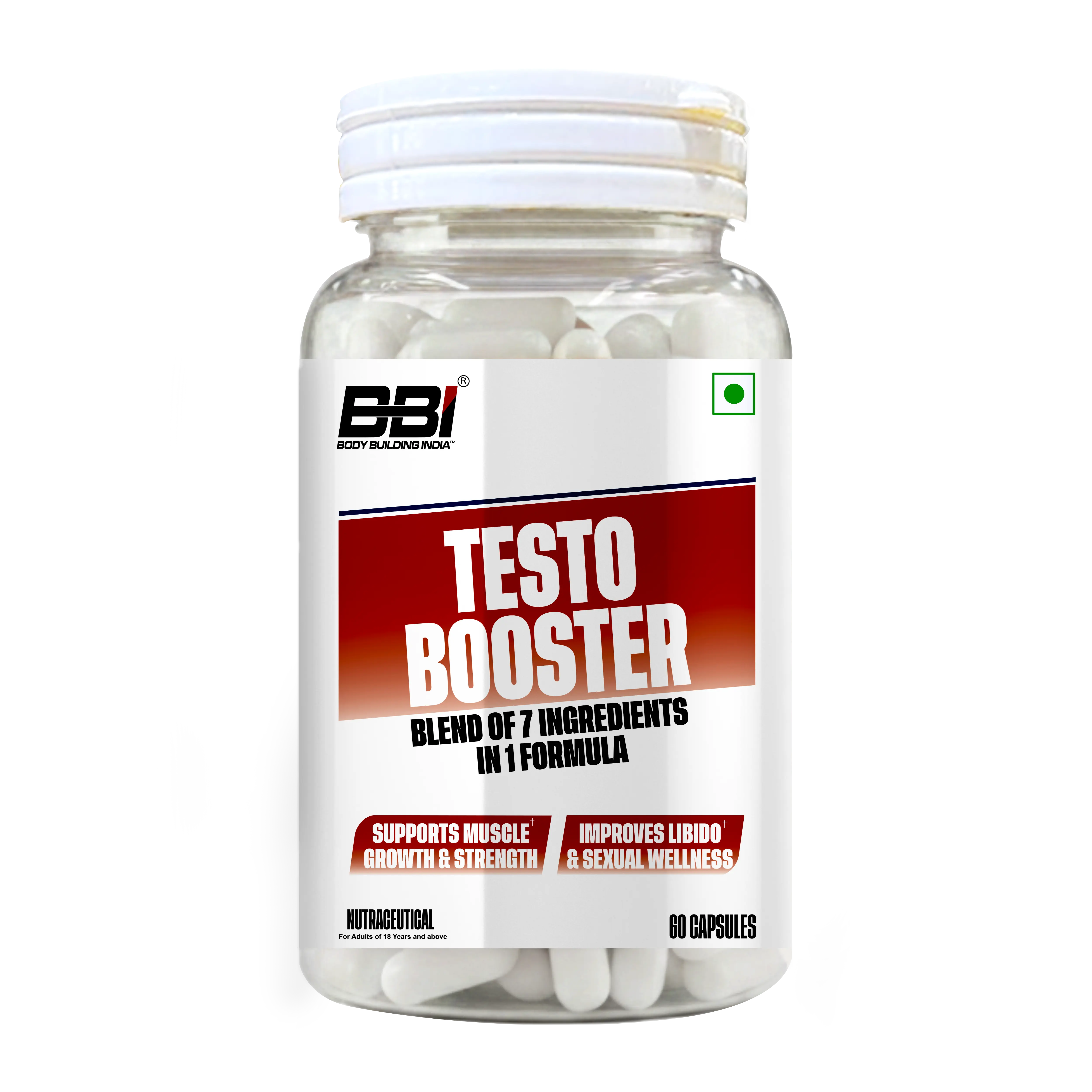 BBI Testo Booster 60 Capsules - Body Building India