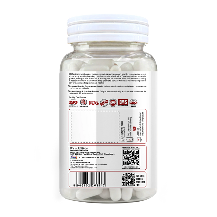 Bodybuilder Testo BBI Testo Booster 60 Capsules - Body Building India
