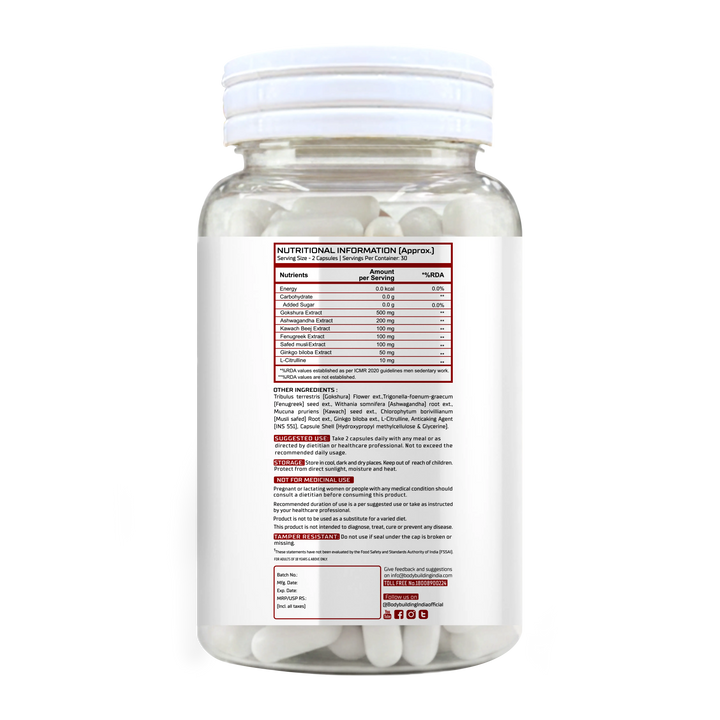 Bodybuilder Testo BBI Testo Booster 60 Capsules - Body Building India