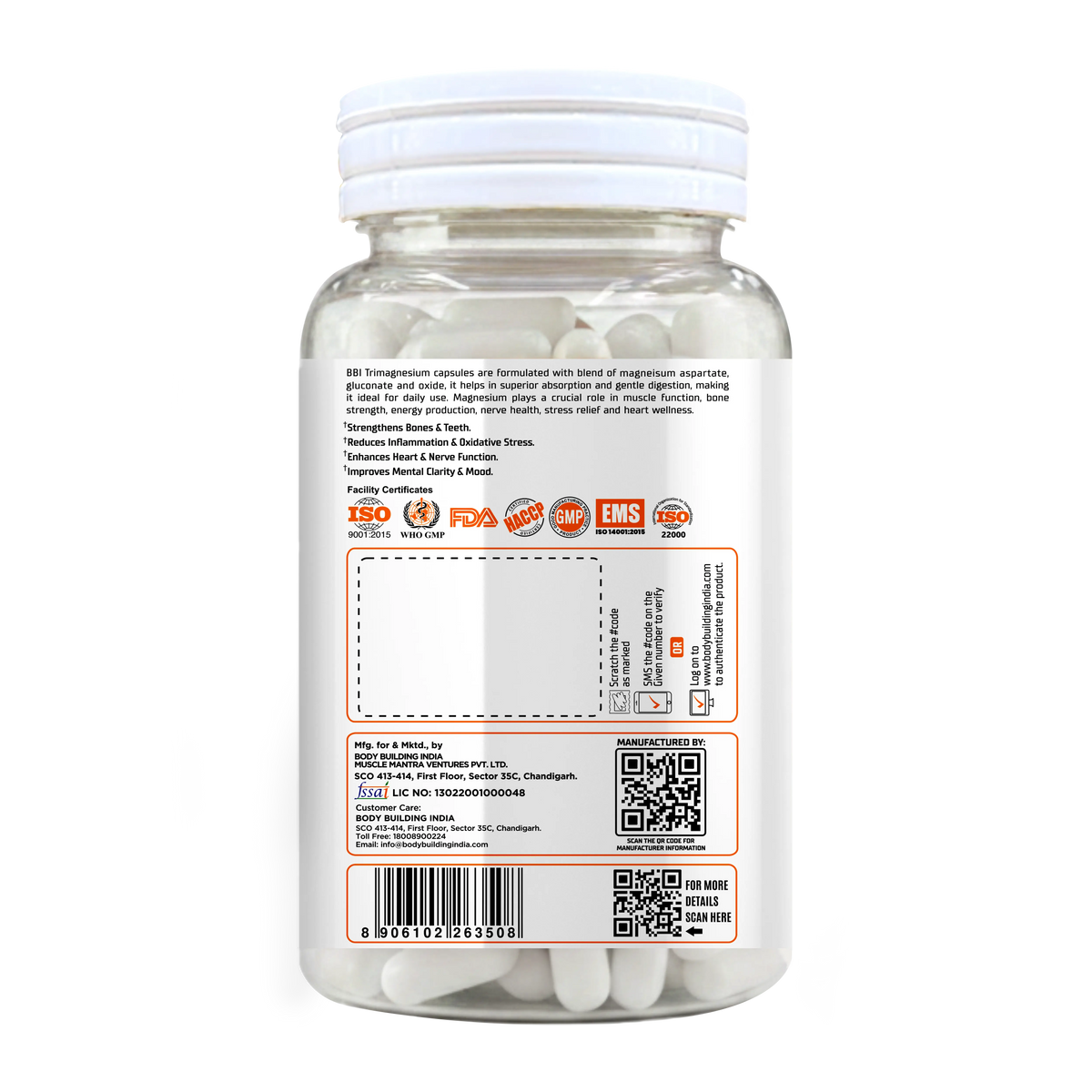 BBI Tri Magnesium Supplement – Three Magnesium Forms for Recovery, Sleep & Bone Health | 60 Caps Product vendor