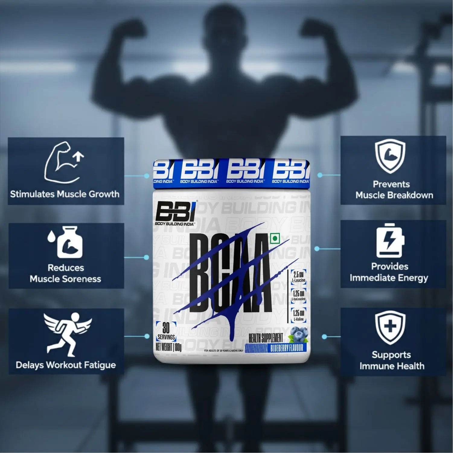 Body Building India BBI BCAA 180g Product vendor