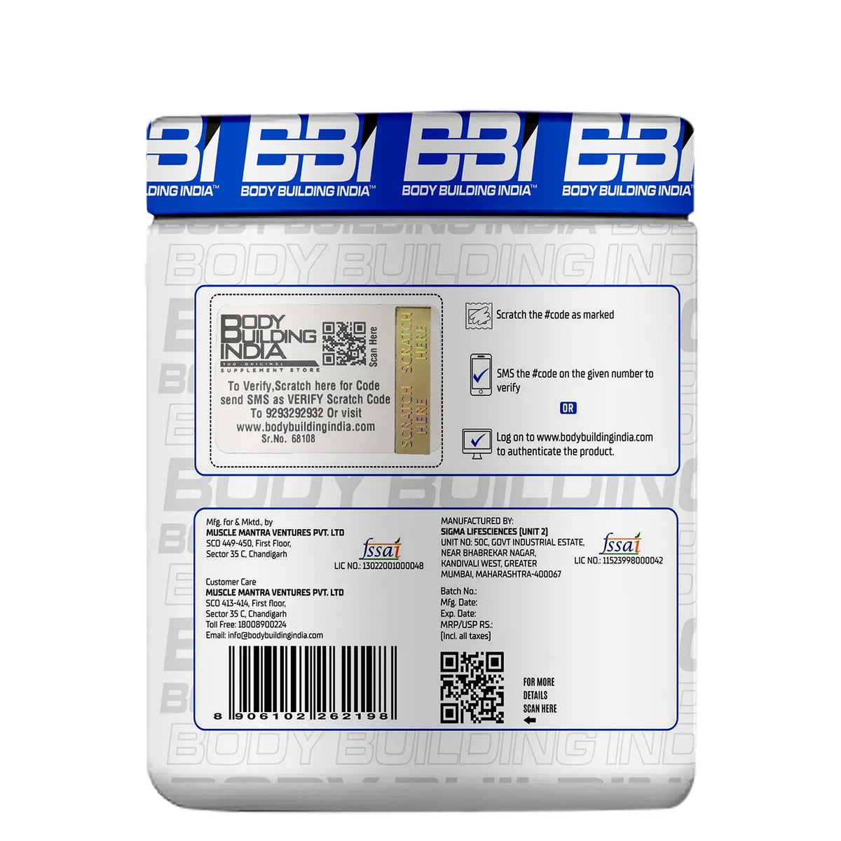 Body Building India BBI CLA+Carnitine 180g Product vendor