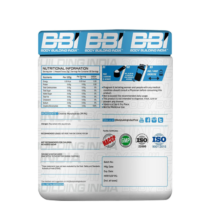Body Building India BBI Creatine Product vendor