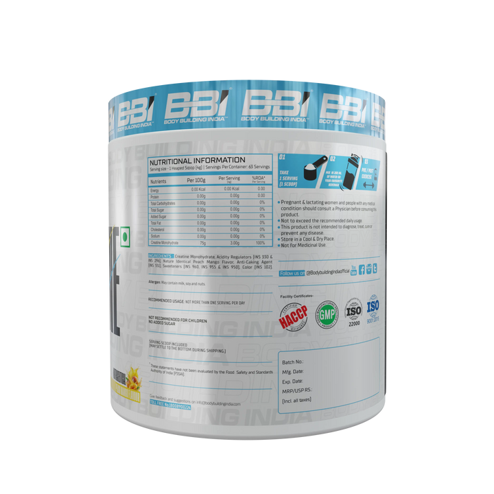 Body Building India BBI Creatine Product vendor