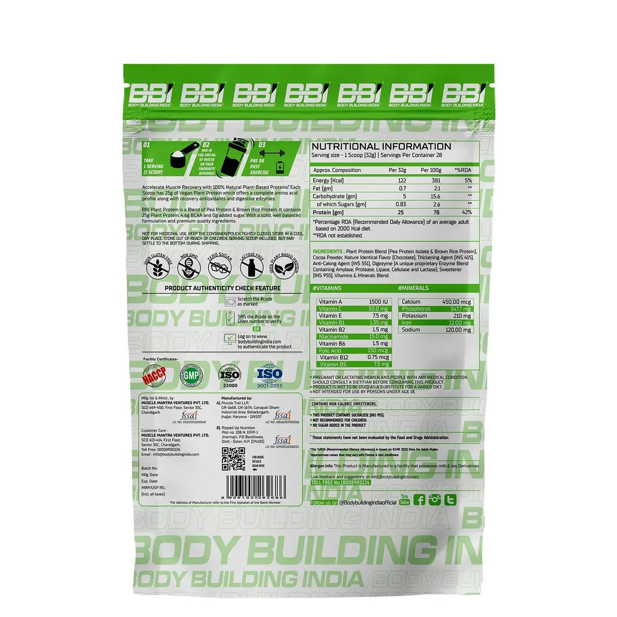 Body Building India BBI Plant Protein Product vendor