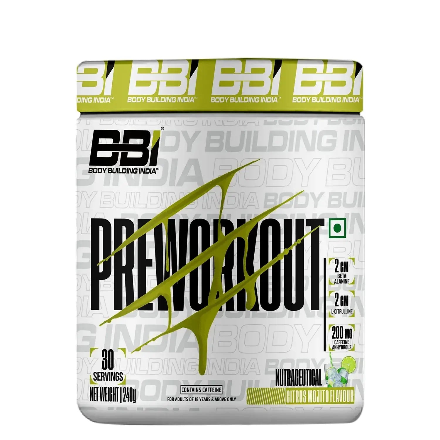 Body Building India BBI Pre-Workout 240g Product vendor