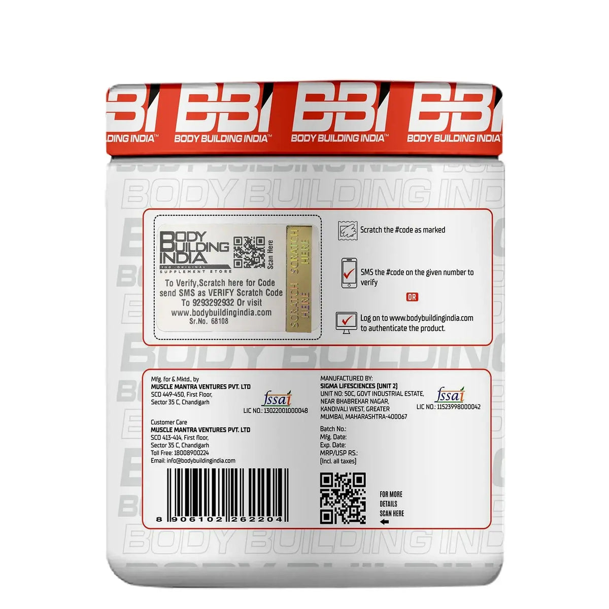 Body Building India BBI Pre-Workout 240g Product vendor
