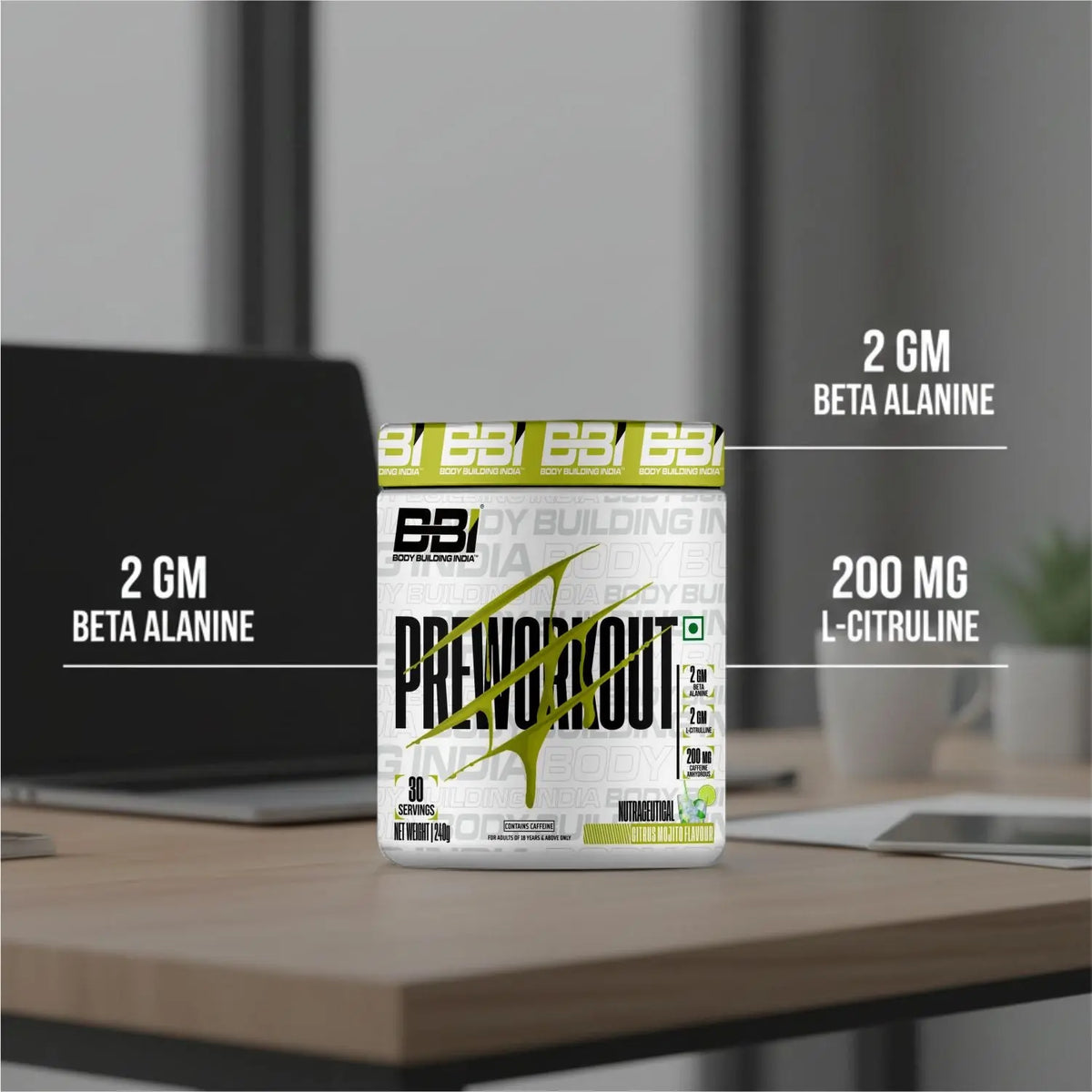 Body Building India BBI Pre-Workout 240g Product vendor