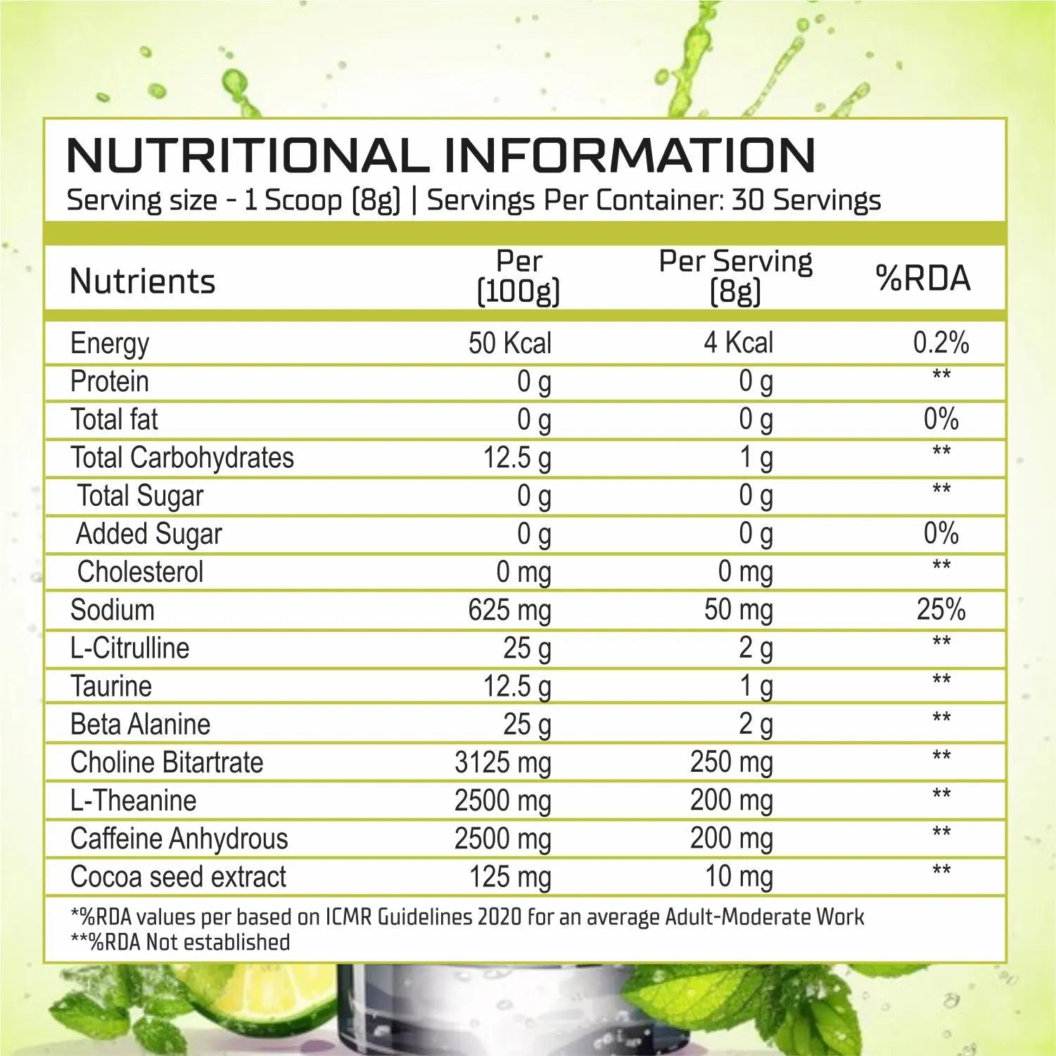 Body Building India BBI Pre-Workout 240g Product vendor