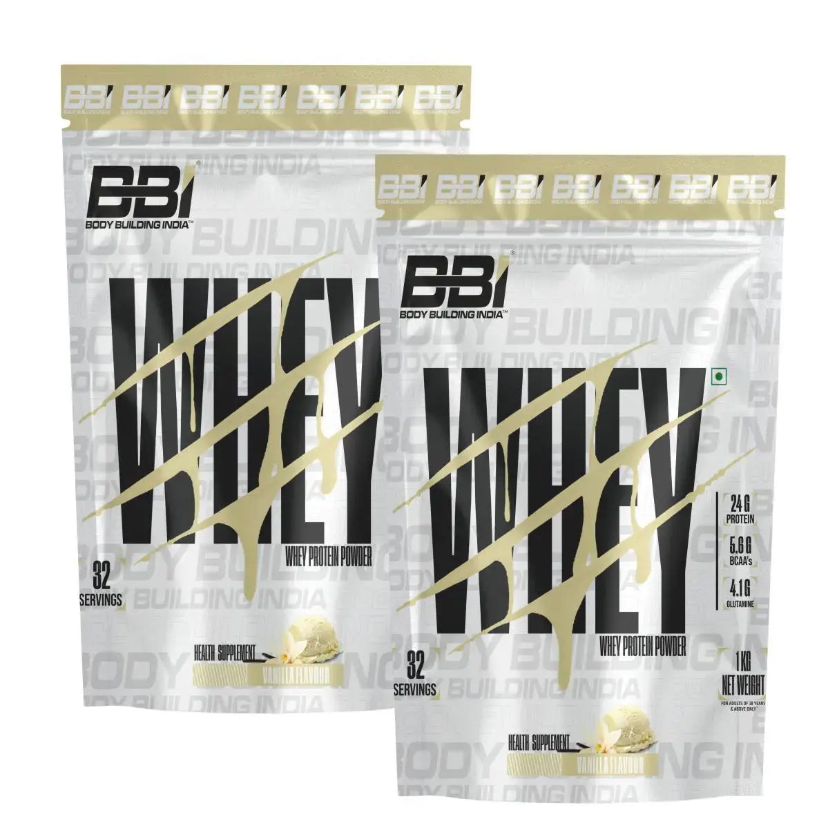 Body Building India BBI Whey Protein Powder | 24gm Protein | Whey Isolate Primary Source Product vendor