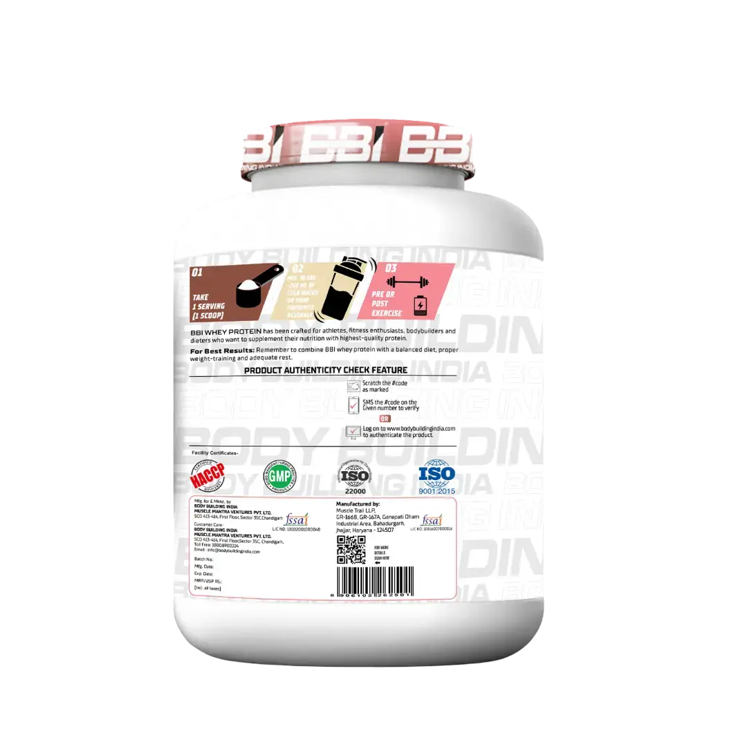 Body Building India BBI Whey Protein Powder | 24gm Protein | Whey Isolate Primary Source Product vendor