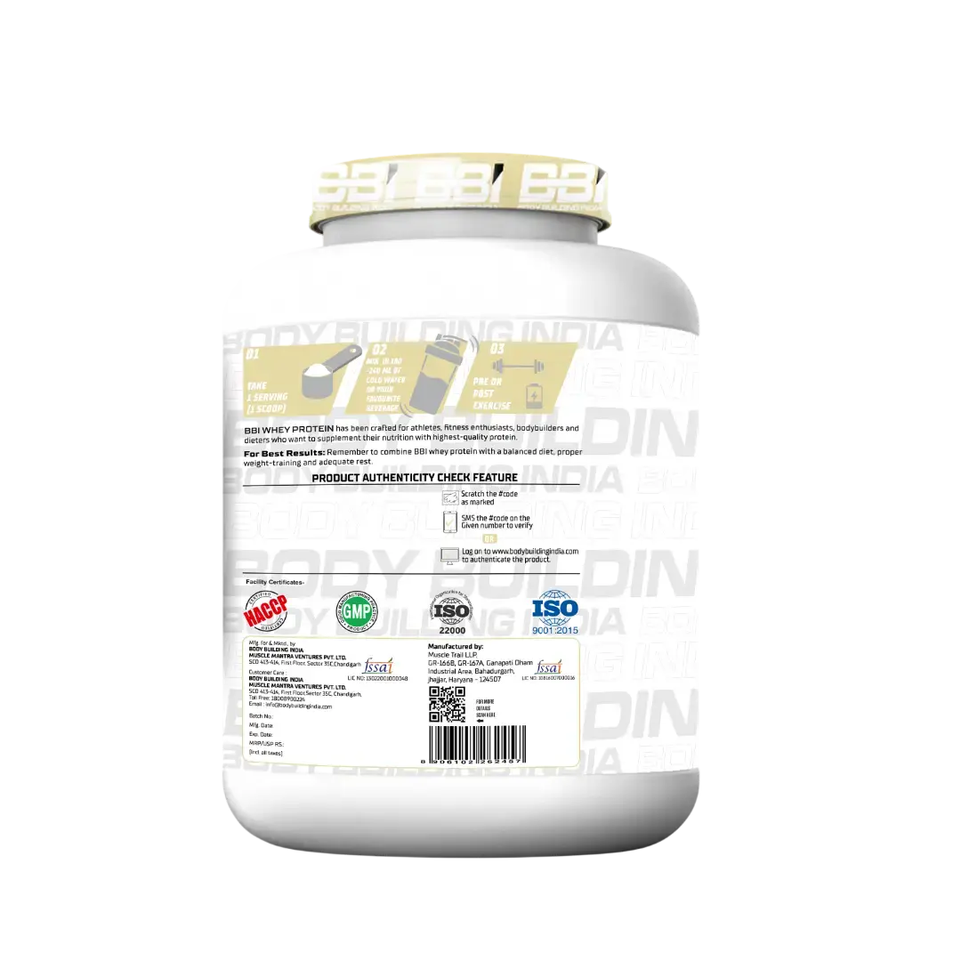 Body Building India BBI Whey Protein Powder | 24gm Protein | Whey Isolate Primary Source Product vendor