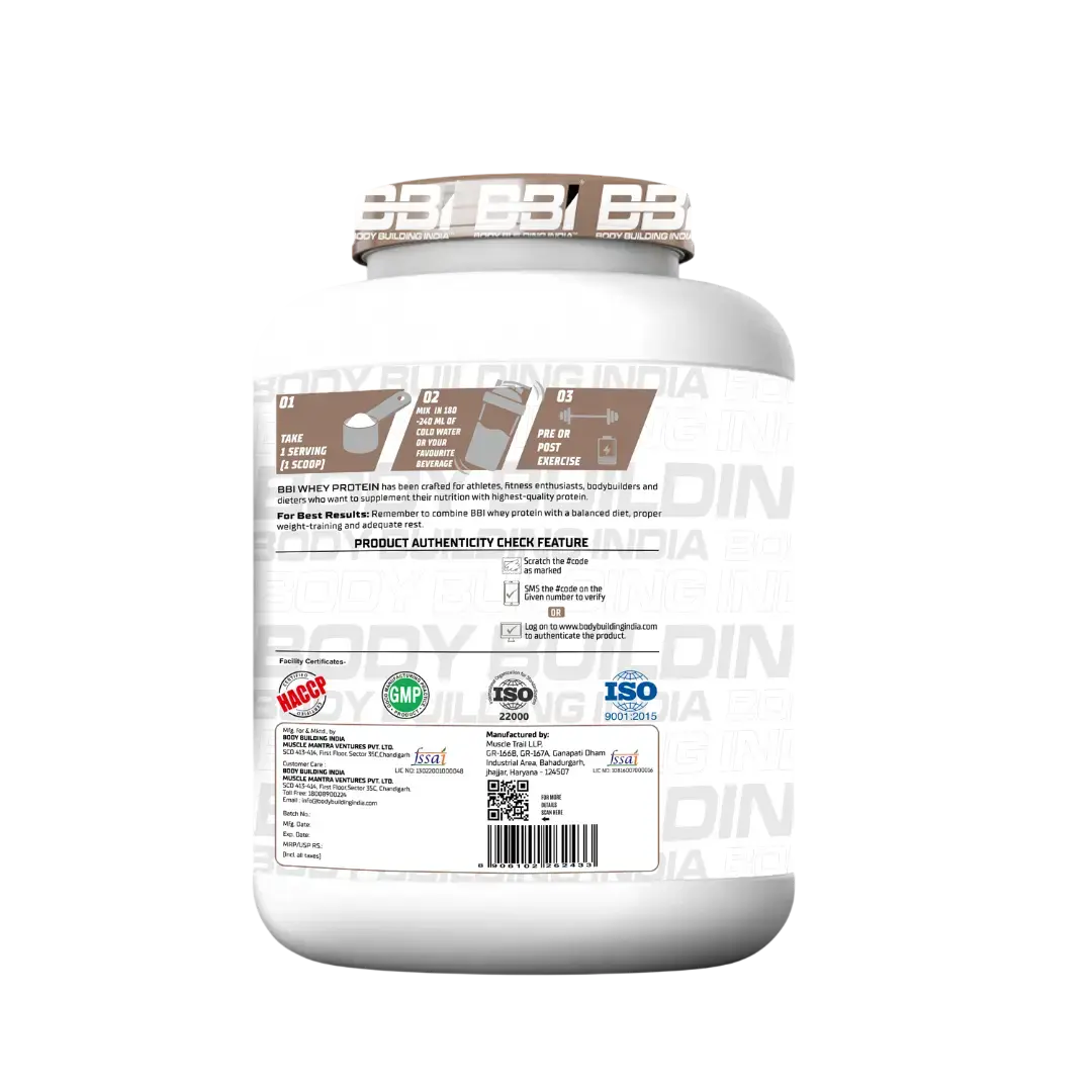 Body Building India BBI Whey Protein Powder | 24gm Protein | Whey Isolate Primary Source Product vendor