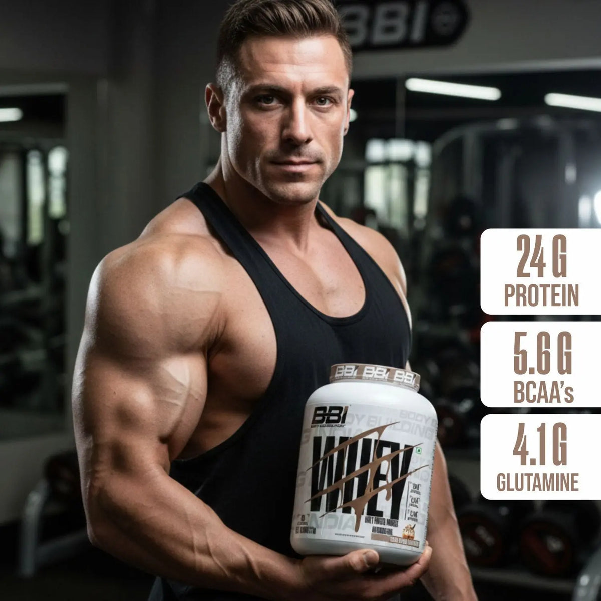 Body Building India BBI Whey Protein Powder | 24gm Protein | Whey Isolate Primary Source Product vendor
