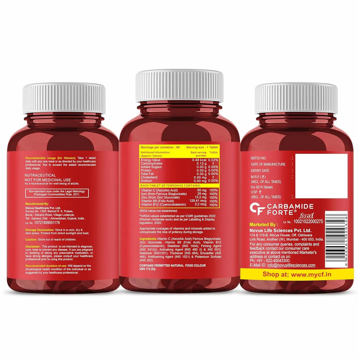 Carbamide Forte Chelated Iron + Vitamin C (60 Tablets) Product vendor